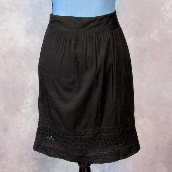 LOFT Skirts Loft Black Skirt With Eyelet Size 2 Poshmark